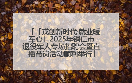 「戎创新时代·就业暖军心」2025年铜仁市退役军人专场招聘会暨直播带岗活动顺利举行