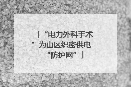 “电力外科手术”为山区织密供电“防护网”