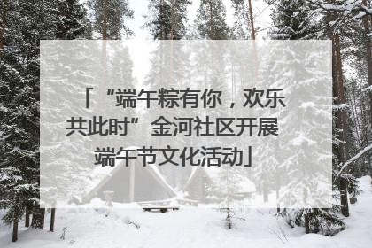 “端午粽有你，欢乐共此时”金河社区开展端午节文化活动