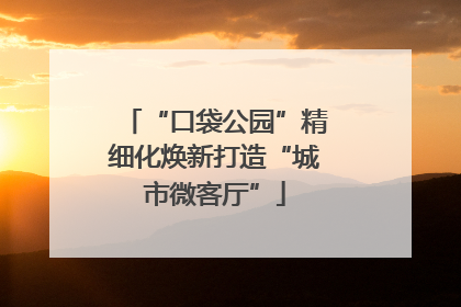 “口袋公园”精细化焕新打造“城市微客厅”
