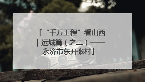 “千万工程”看山西｜运城篇（之二）——永济市东开张村