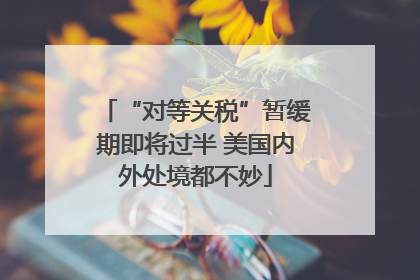 “对等关税”暂缓期即将过半 美国内外处境都不妙