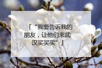 “我要告诉我的朋友，让他们来武汉买买买”