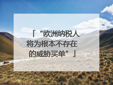 “欧洲纳税人将为根本不存在的威胁买单”