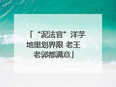 “泥法官”洋芋地里划界限 老王老郭都满意