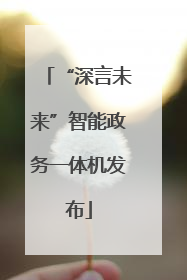 “深言未来”智能政务一体机发布