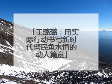 王璐璐：用实际行动书写新时代警民鱼水情的动人篇章