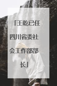 王乾已任四川省委社会工作部部长