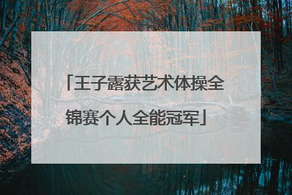 王子露获艺术体操全锦赛个人全能冠军