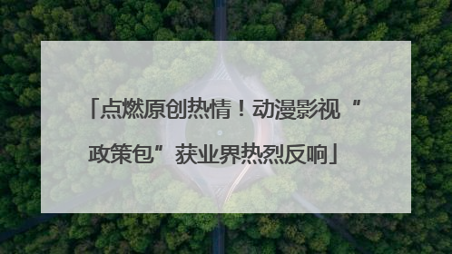 点燃原创热情！动漫影视“政策包”获业界热烈反响