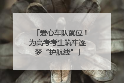 爱心车队就位！为高考考生筑牢逐梦“护航线”
