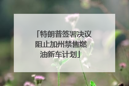特朗普签署决议 阻止加州禁售燃油新车计划