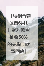 特朗普建议自6月1日起对欧盟征收50%的关税，欧盟回应