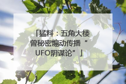 猛料：五角大楼曾秘密煽动传播“UFO阴谋论”
