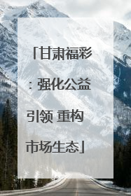 甘肃福彩：强化公益引领 重构市场生态