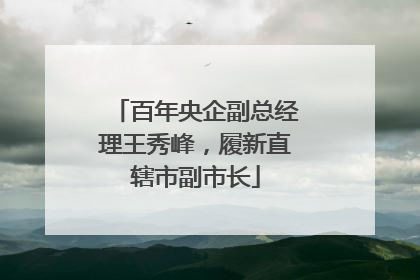 百年央企副总经理王秀峰，履新直辖市副市长