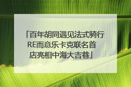 百年胡同遇见法式骑行 RE而意乐卡克联名首店亮相中海大吉巷