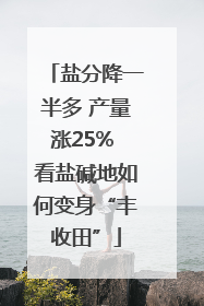 盐分降一半多 产量涨25% 看盐碱地如何变身“丰收田”