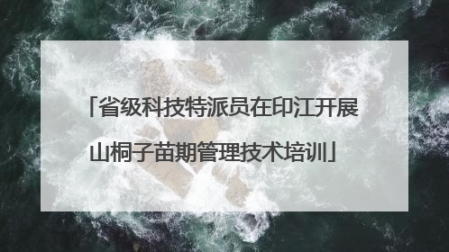省级科技特派员在印江开展山桐子苗期管理技术培训