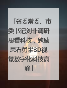 省委常委、市委书记刘非调研思看科技，勉励思看勇攀3D视觉数字化科技高峰