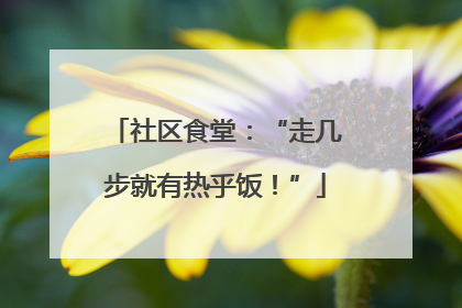 社区食堂：“走几步就有热乎饭！”