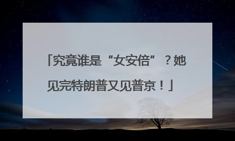 究竟谁是“女安倍”？她见完特朗普又见普京！