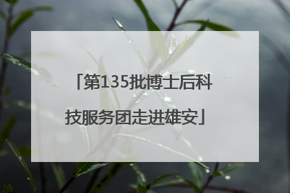第135批博士后科技服务团走进雄安