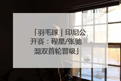 羽毛球｜印尼公开赛：程星/张驰混双首轮晋级