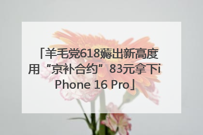 羊毛党618薅出新高度 用“京补合约”83元拿下iPhone 16 Pro