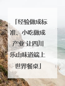 经验做成标准、小吃做成产业 让四川乐山味道端上世界餐桌