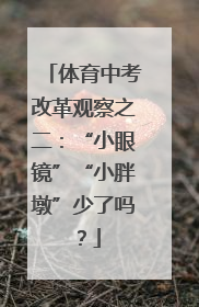 体育中考改革观察之二：“小眼镜”“小胖墩”少了吗？