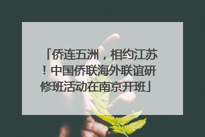 侨连五洲，相约江苏！中国侨联海外联谊研修班活动在南京开班
