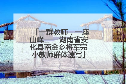一群教师，一座山峰——湖南省安化县南金乡将军完小教师群体速写