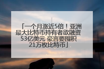 一个月涨近5倍！亚洲最大比特币持有者欲融资53亿美元 豪言要囤积21万枚比特币