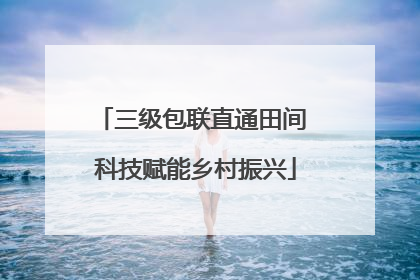 三级包联直通田间 科技赋能乡村振兴