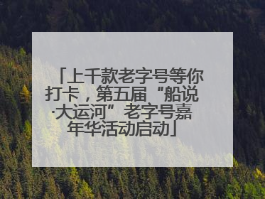 上千款老字号等你打卡，第五届“船说·大运河”老字号嘉年华活动启动