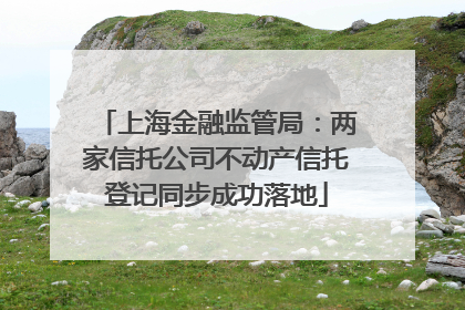 上海金融监管局：两家信托公司不动产信托登记同步成功落地