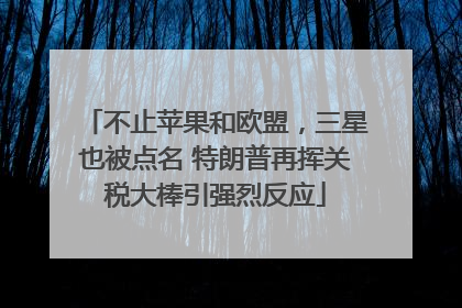 不止苹果和欧盟，三星也被点名 特朗普再挥关税大棒引强烈反应