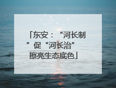 东安：“河长制”促“河长治” 擦亮生态底色
