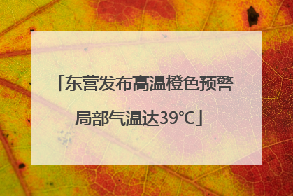 东营发布高温橙色预警 局部气温达39℃