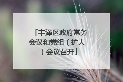 丰泽区政府常务会议和党组（扩大）会议召开