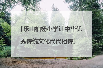 乐山柏杨小学让中华优秀传统文化代代相传