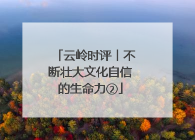 云岭时评丨不断壮大文化自信的生命力②