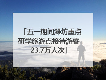 五一期间潍坊重点研学旅游点接待游客23.7万人次
