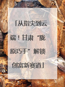 从指尖到云端！甘肃“陇原巧手”解锁创富新赛道