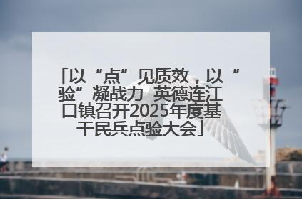 以“点”见质效，以“验”凝战力  英德连江口镇召开2025年度基干民兵点验大会