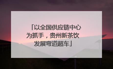 以全国供应链中心为抓手，贵州新茶饮发展弯道超车
