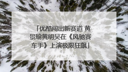 优酷闯出新赛道 黄景瑜黄明昊在《风驰赛车手》上演极限狂飙