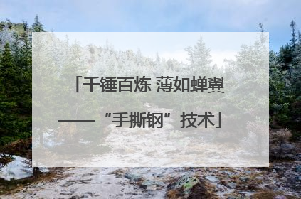 千锤百炼 薄如蝉翼——“手撕钢”技术