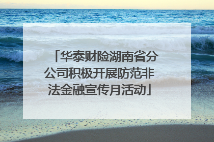 华泰财险湖南省分公司积极开展防范非法金融宣传月活动